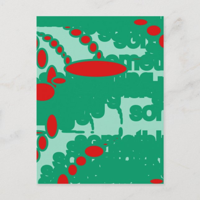red and green 1123 abstract art postcard (Front)