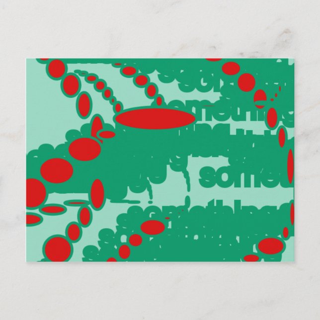 red and green 1123 abstract art postcard (Front)