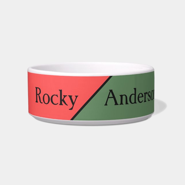 Red and Green 45 Degrees Minimalist Bowl (Front)