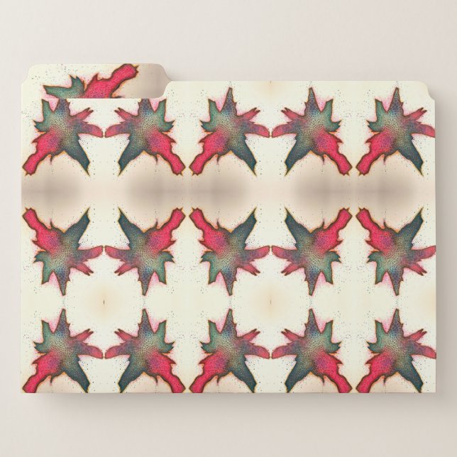 Red and Green Abstract Burst File Folder (Front Left)