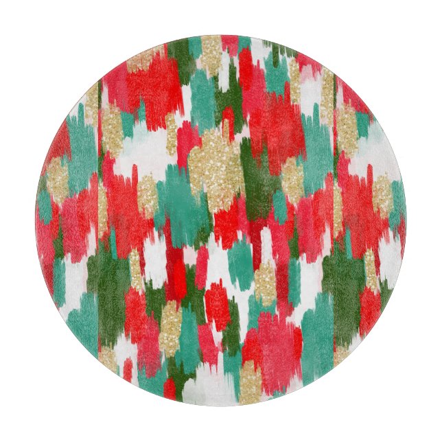 Red and green abstract  cutting board (Front)