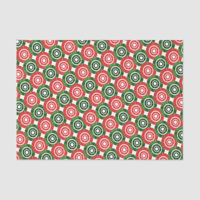 Red and Green African Tribal Pattern Tissue Paper (Front)