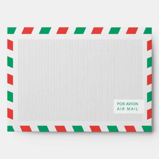 Red and Green Airmail 5x7 Envelope | Zazzle.com