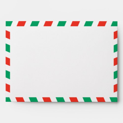 Red and Green Airmail Pattern Envelope