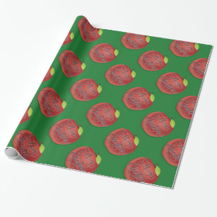 Red and Green Apple Christmas Gift Wrap