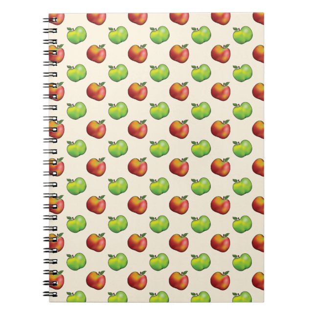 Red And Green Apple Fruits Pattern Notebook (Front)