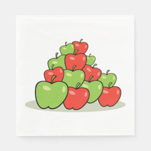 Red and Green Apple Pile Fresh Fruit Napkins