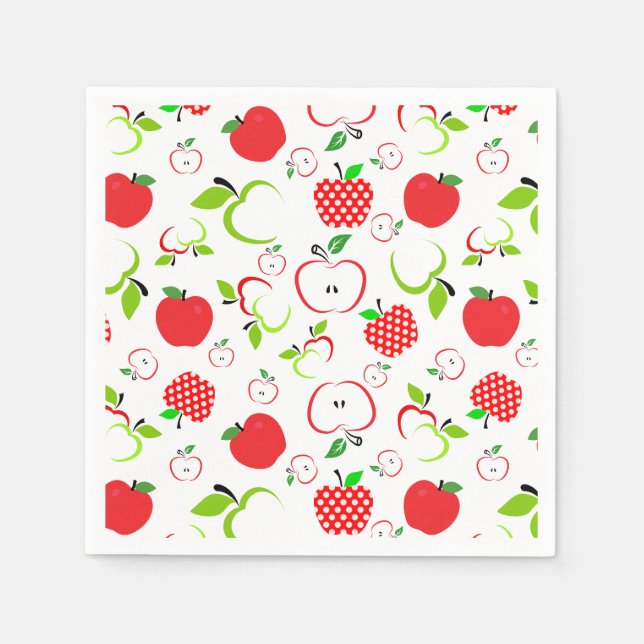 Red and Green Apples Napkins (Front)