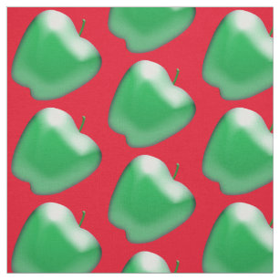 Red And Green Apples Pattern Fabric