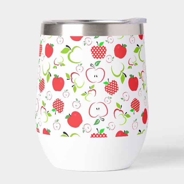 Red and Green Apples Thermal Wine Tumbler (Left)