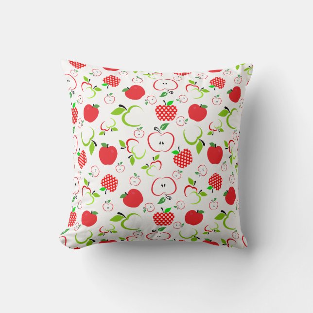 Red and Green Apples Throw Pillow (Front)