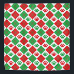Red and Green Argyle Paw Print Bandana<br><div class="desc">Introducing our stylish Christmas-themed red, green, and white argyle design featuring adorable paw prints, the perfect blend of sophistication and pet-inspired charm. This eye-catching design combines the classic argyle pattern with playful paw prints, creating a unique and fashionable look. The argyle pattern exudes a timeless and refined aesthetic, while the...</div>