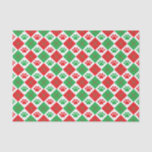 Red and Green Argyle Paw Print Tissue Paper