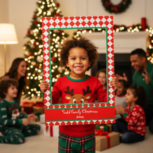 Red and Green Argyle Selfie Frame