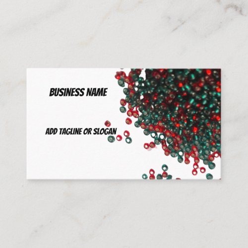 Red And Green Bead Collection Custom Business Card