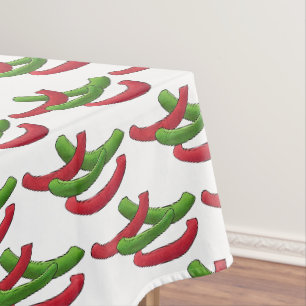 Red and Green Bell Pepper Slices Pizza Topping Veg Tablecloth