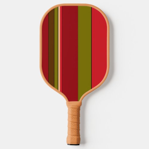 Red and Green Bold Stripes Pickleball Paddle