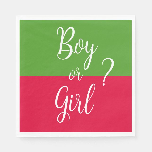 Red and Green Boy or Girl Christmas Napkins (Front)