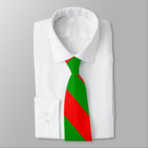 Red and Green Broad University Stripe Tie