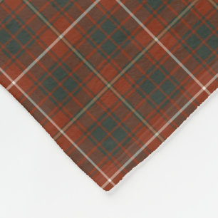Red and Green Bruce Clan Tartan Fleece Blanket