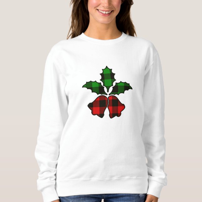 Red and Green Buffalo Plaid Christmas Plaid Sweats Sweatshirt (Front)
