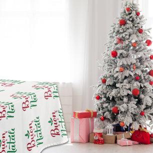 Red and Green Buon Natale Kitchen Dining Table  Tablecloth