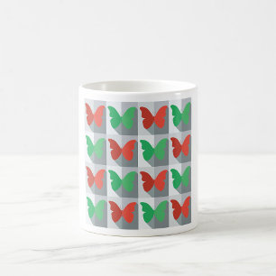 Red And Green Butterflies Coffee Mug