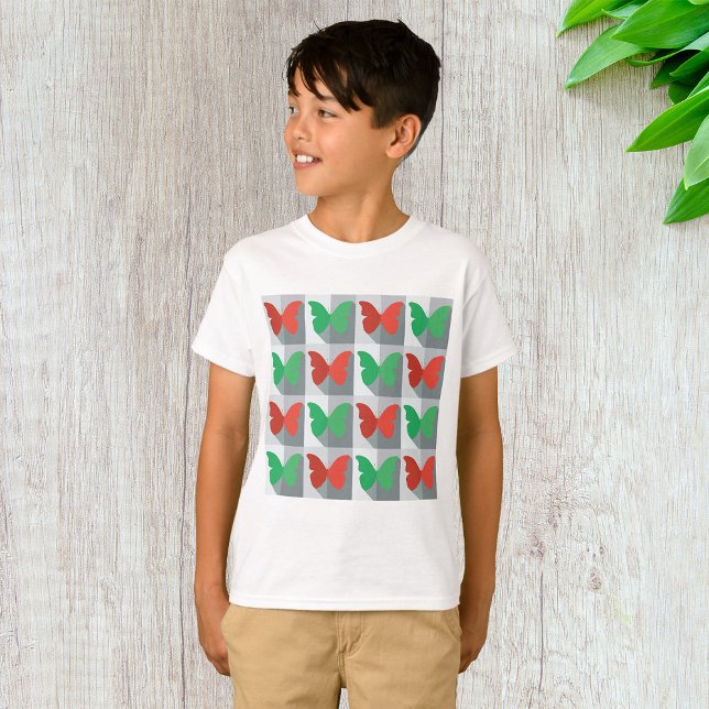 Red And Green Butterflies T-Shirt (Creator Uploaded)