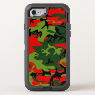 Red and green camo iphone case
