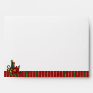 Red and Green Candle Christmas Envelope