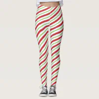 Red White Green Striped Leggings, Candy Cane Leggings, Christmas Stretch  Pants, Yoga Pants, Stripes Leggings -  Canada