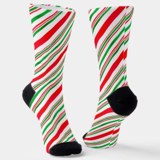 Red and Green Candy Cane Pattern Classic Christmas