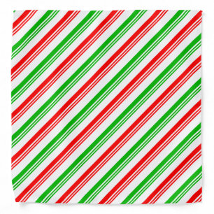 Red and Green Candy Cane Stripes Bandana