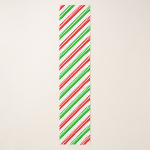 Red and Green Candy Cane Stripes Scarf