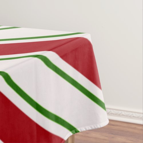Red and Green Candy Cane Stripes Tablecloth