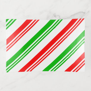 Red and Green Candy Cane Stripes Trinket Tray