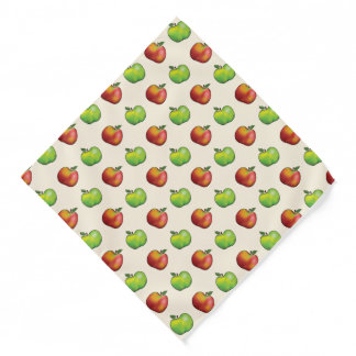 Red And Green Cartoon Apple Fruits Pattern Bandana