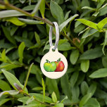 Red And Green Cartoon Apple Fruits & Pet's Info Pet ID Tag<br><div class="desc">Destei's cartoon illustration of red and green color apple fruits. On the other side there are personalizable text areas for a name and for a phone number.</div>