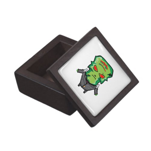 Red and green cartoon creepy monster jewelry box