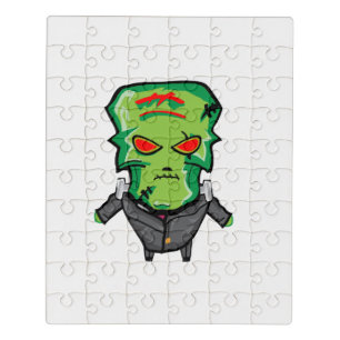 Red and green cartoon creepy monster jigsaw puzzle