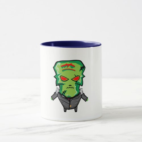 Red and green cartoon creepy monster mug