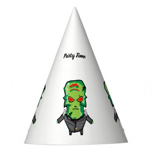 Red and green cartoon creepy monster party hat