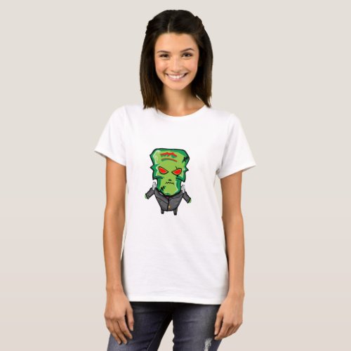 Red and green cartoon creepy monster T_Shirt