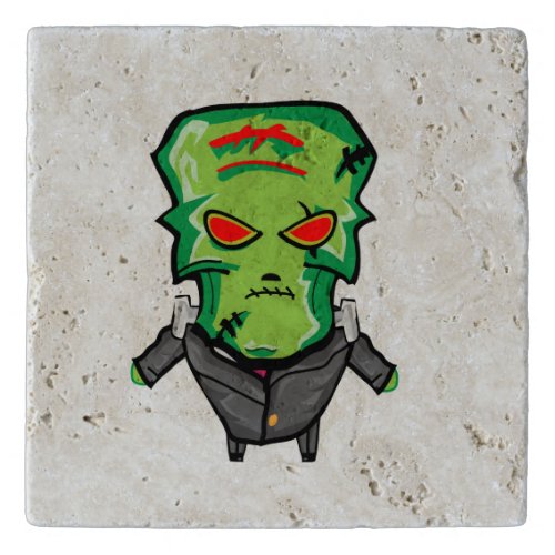 Red and green cartoon creepy monster trivet