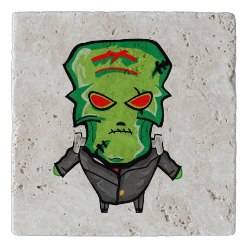 Red and green cartoon creepy monster trivet