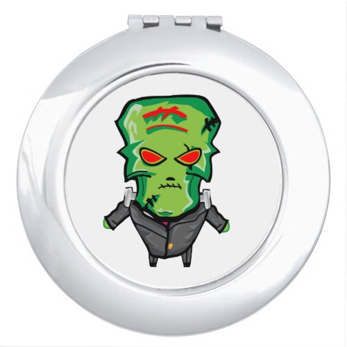 Red and green cartoon creepy monster vanity mirror