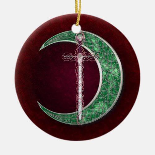 Red And Green Celtic Moon