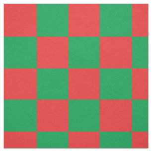Red and green checkerboard pattern fabric