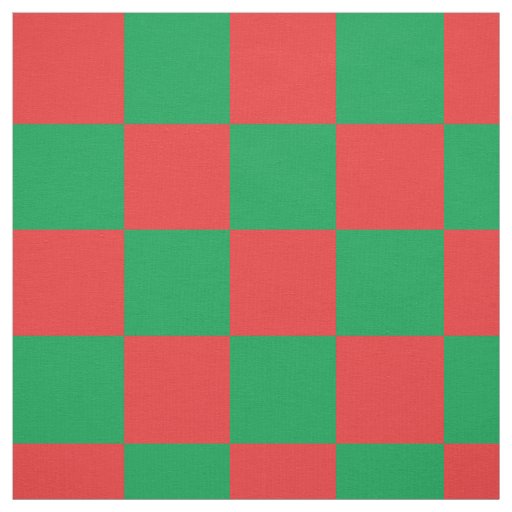 Red and green checkerboard pattern fabric
