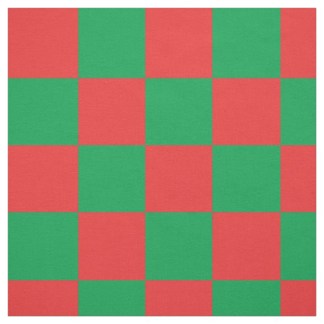Red and green checkerboard pattern fabric (Swatch)